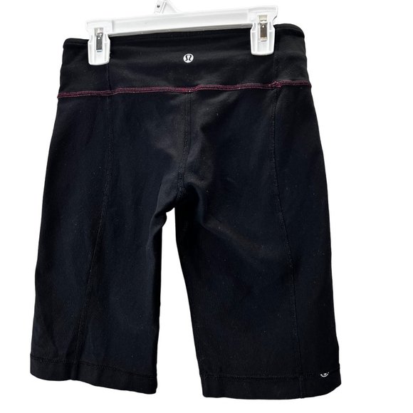 Lululemon Reverse Groove Shorts size 4 Black Reversible Coral Lime Gray Bike 11" - Picture 1 of 6